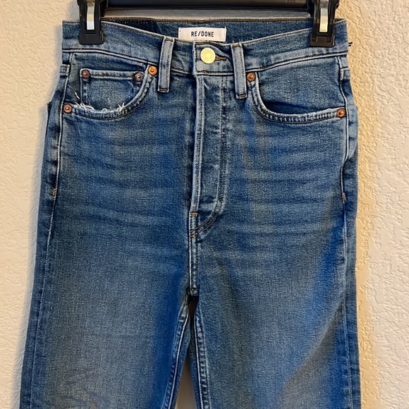 RE/DONE 70s Ultra High Rise stove pipe jeans vintage destroyed - Picture 3 of 13